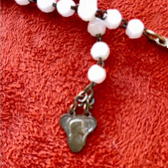 Beautiful Reworked Artisan VINTAGE ROSARY Lariat Style NECKLACE O/S - Picture 11 of 12